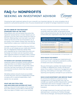 Questions All Nonprofits Should Ask When Searching For An Investment Advisor