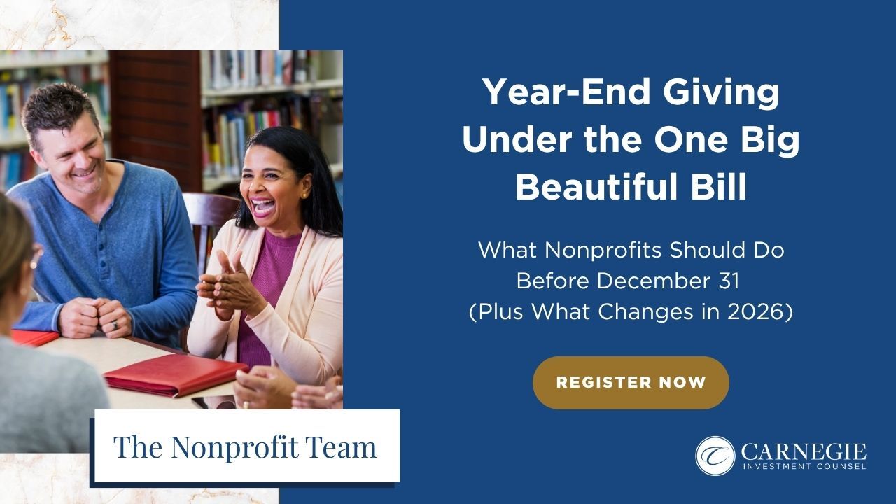 Year-End Giving Under the One Big Beautiful Bill Year-End Giving Under the One Big Beautiful Bill